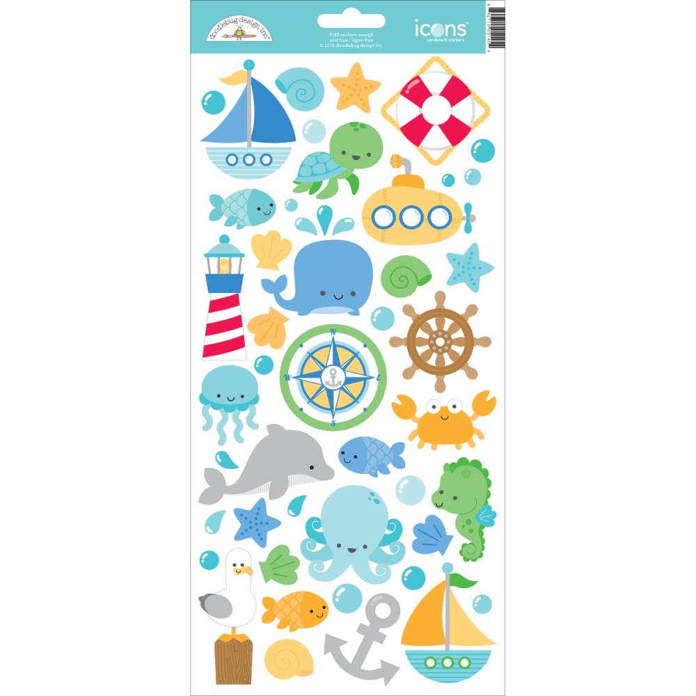Картонные наклейки Doodlebug "Anchors Aweigh" 15 х 30 см