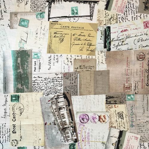 Ткань лоскутная (лен) Hobby&You 50 х 50 см "Письма"