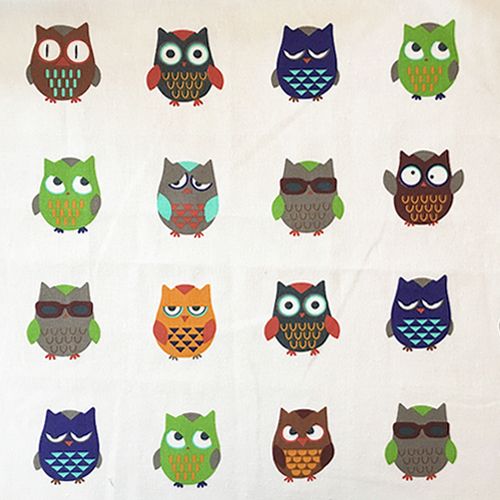 Ткань лоскутная (лен) Hobby&You 50 х 50 см "Совы"