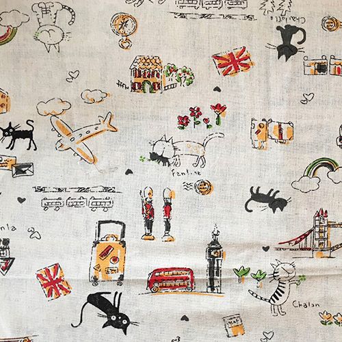 Ткань лоскутная (лен) Hobby&You 50 х 50 см " Коты"