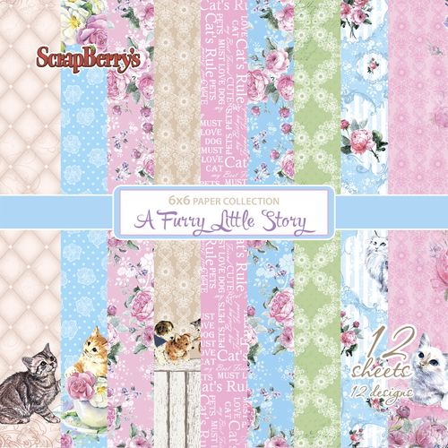 Набор бумаги 15 х 15 см Scrapberrys "Шебби Кошки"