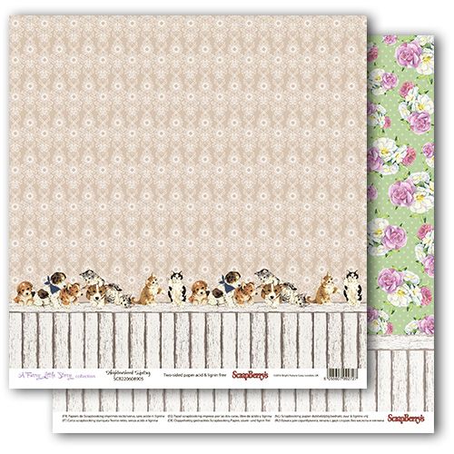 Бумага Scrapberrys "Шебби Кошки", Лучшие соседи (SB677)