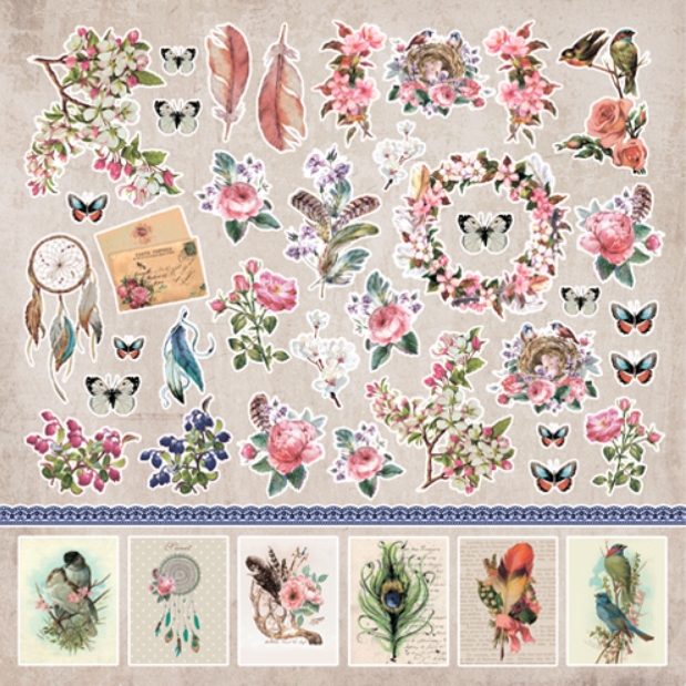 Бумага Scrapberrys "Бохо", Карточки 1 (SB665)