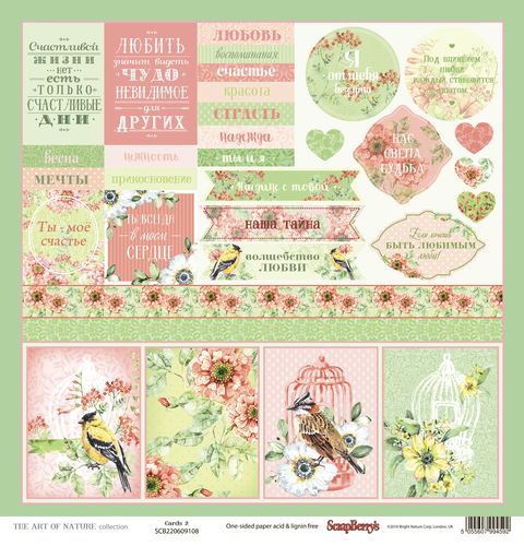 Бумага Scrapberrys " Разрисованная Вуаль", Карточки 2 (SB674)