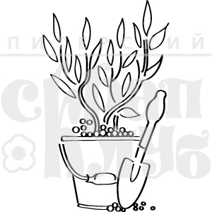 Штамп "Деревце в ведре"