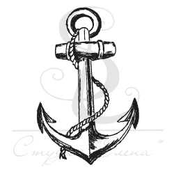 Штамп "Якорь рисованый"