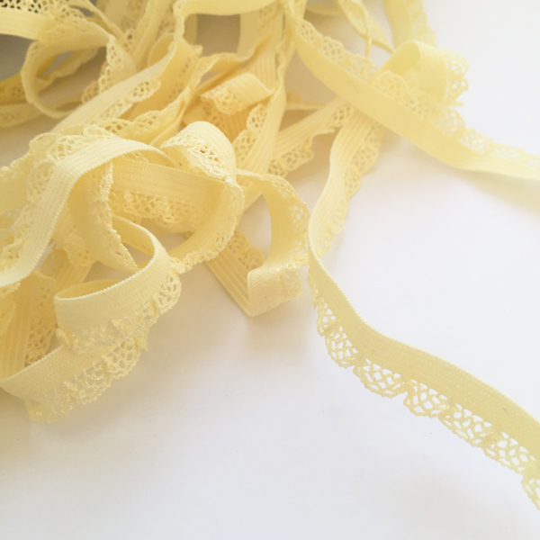 Кружевная резинка для блокнотов 1 см, цвет бледно-жёлтый