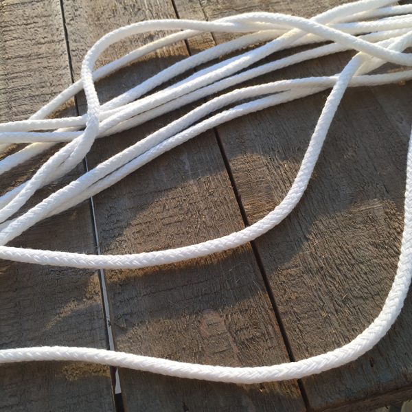 Шнур декоративный хлопковый 4мм, цвет белый