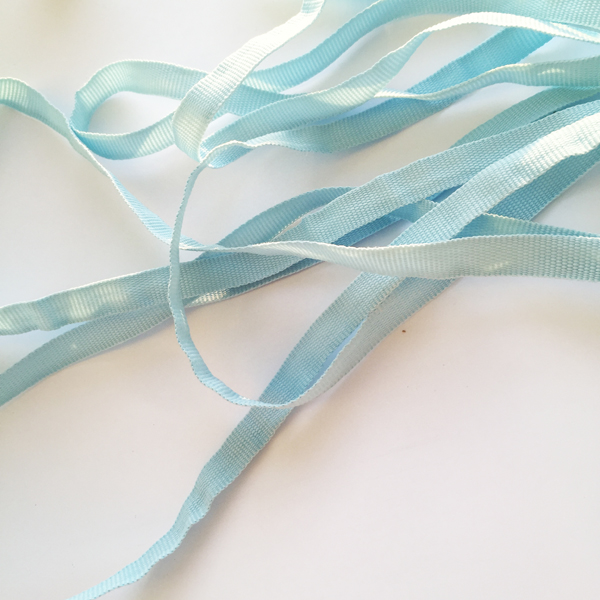 Лента саржевая прямого переплёта 8 мм, цвет голубой