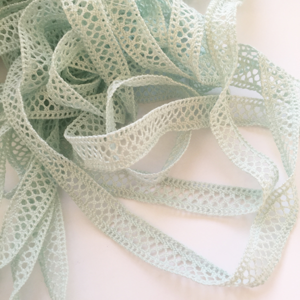 Кружево вязаное 15 мм, цвет бледный голубой (032471)