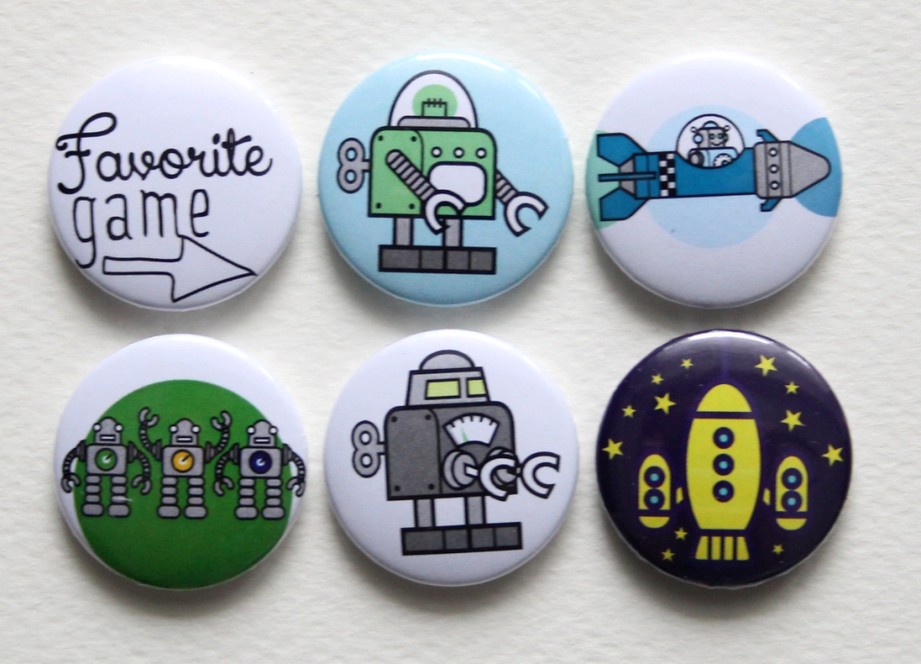 Набор скрап-фишек WoodCraft "Robots"