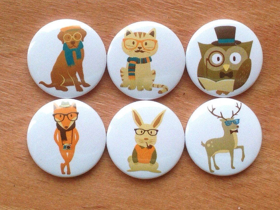 Набор скрап-фишек WoodCraft "Hipster animals"