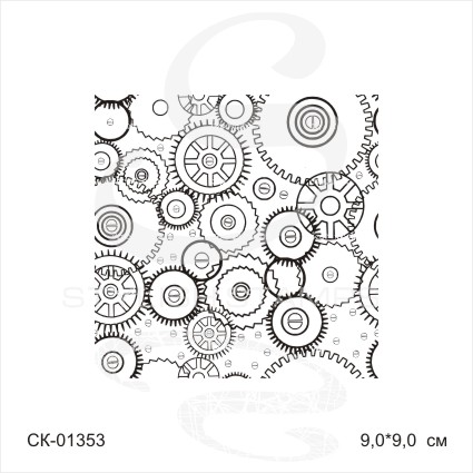 Штамп Stylish Stamp "шестеренки бесшовн фон бол"
