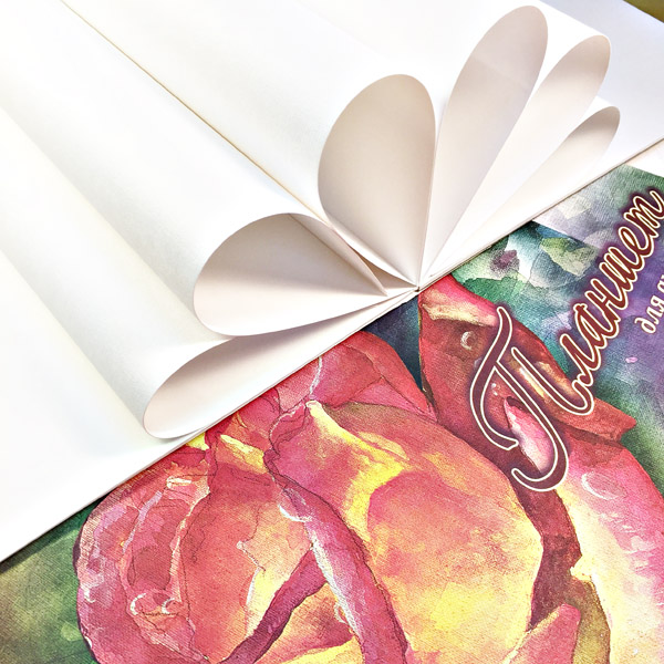 Планшет для акварели 13 х 18 см "Чайная роза" (белый "Лён")