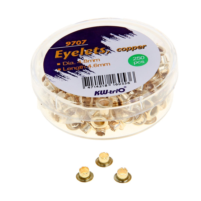 Набор люверсов 250 шт, цвет золотой