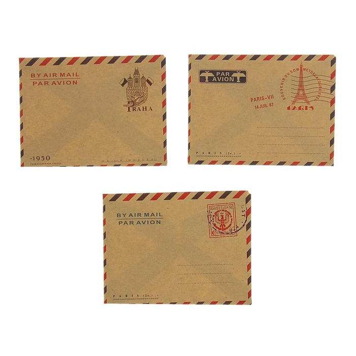 Набор крафт конвертиков 7 х 9,5 см "Винтажный"