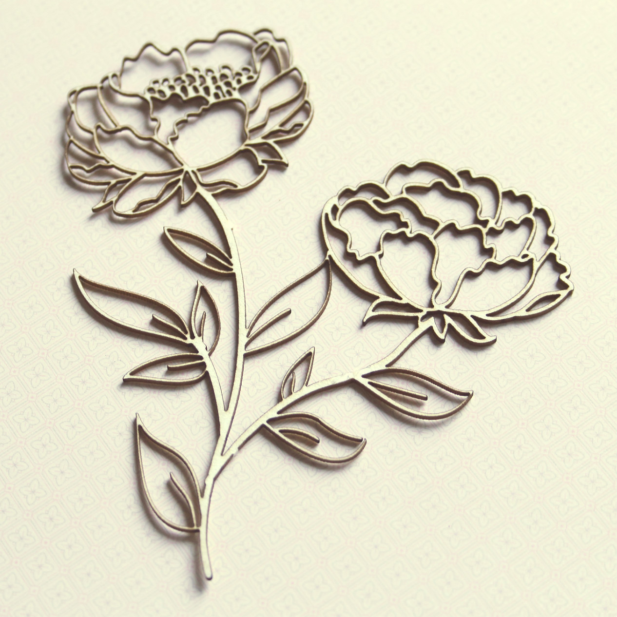 Чипборд WoodCraft "Пионы"