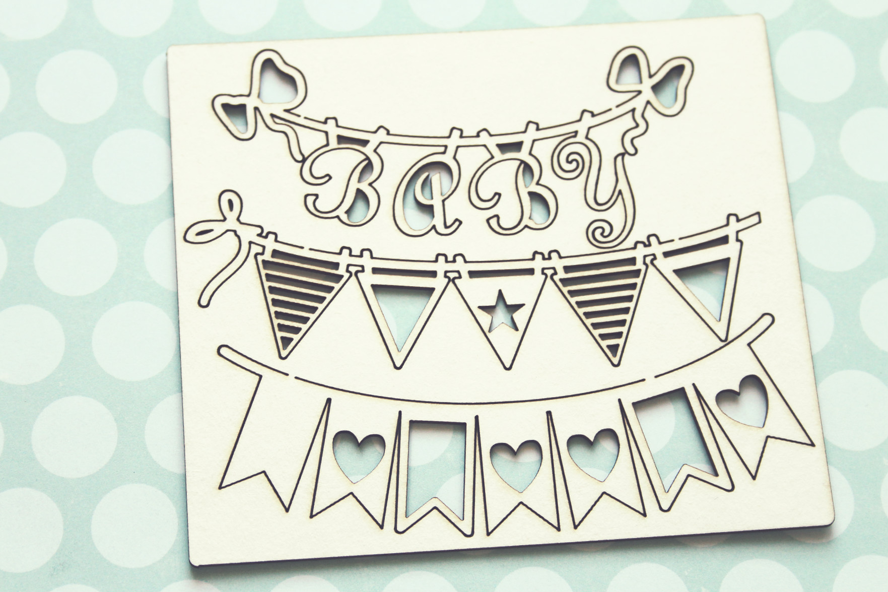 Чипборд WoodCraft "Гирлянды с baby"