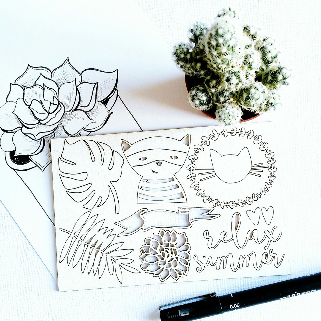 Чипборд WoodCraft "Суккулентотерапия"