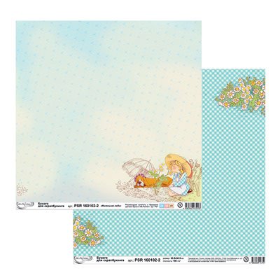 Бумага двусторонняя для скрапбукинга MrPainter "Маленькая леди" PSR 160102-2