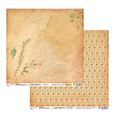 Бумага двусторонняя для скрапбукинга MrPainter "Ботаника" PSR 160107-3