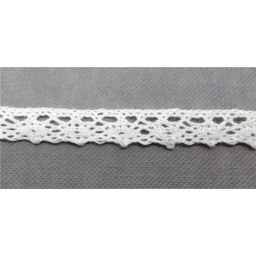 Кружево вязаное 10 мм, тип 2, Рукоделие, цвет белый