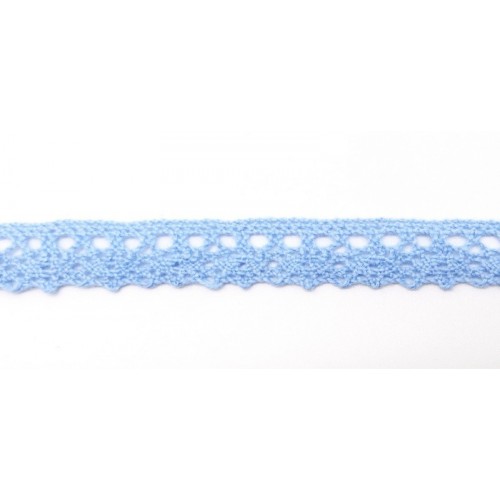 Кружево вязаное 10 мм, тип 2, Рукоделие, цвет голубой