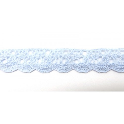 Кружево вязаное 14 мм, Рукоделие, цвет бледный голубой