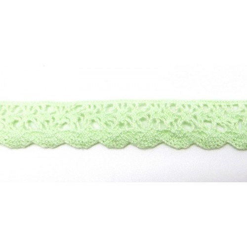 Кружево вязаное 14 мм, Рукоделие, цвет бледный салатовый