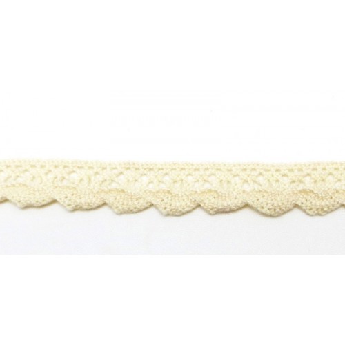 Кружево вязаное 15 мм с фестоном, цвет кремовый (097852)