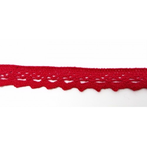 Кружево вязаное 12 мм , Рукоделие, цвет красный