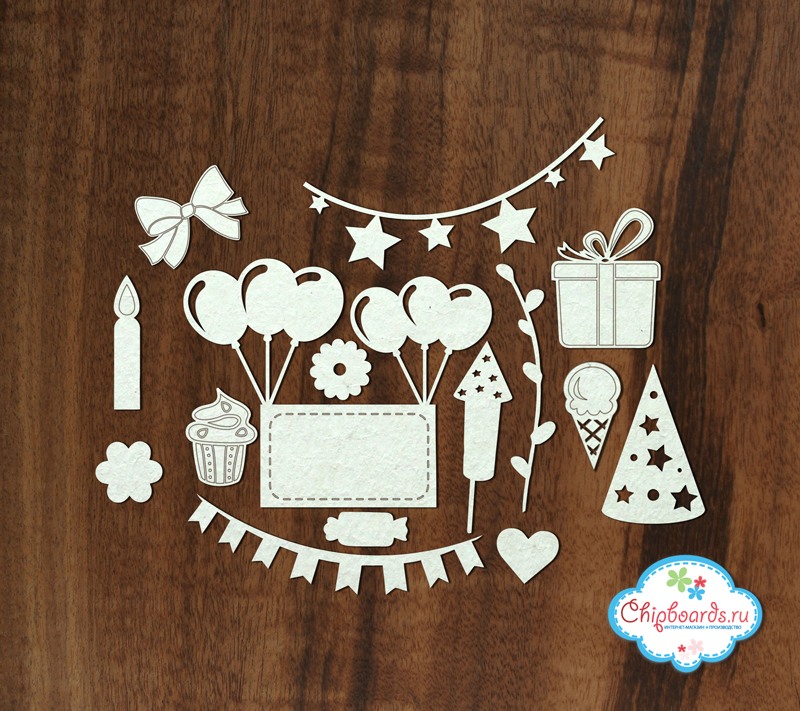 Чипборд Chipboards "Скрап-набор (22). Праздничный"