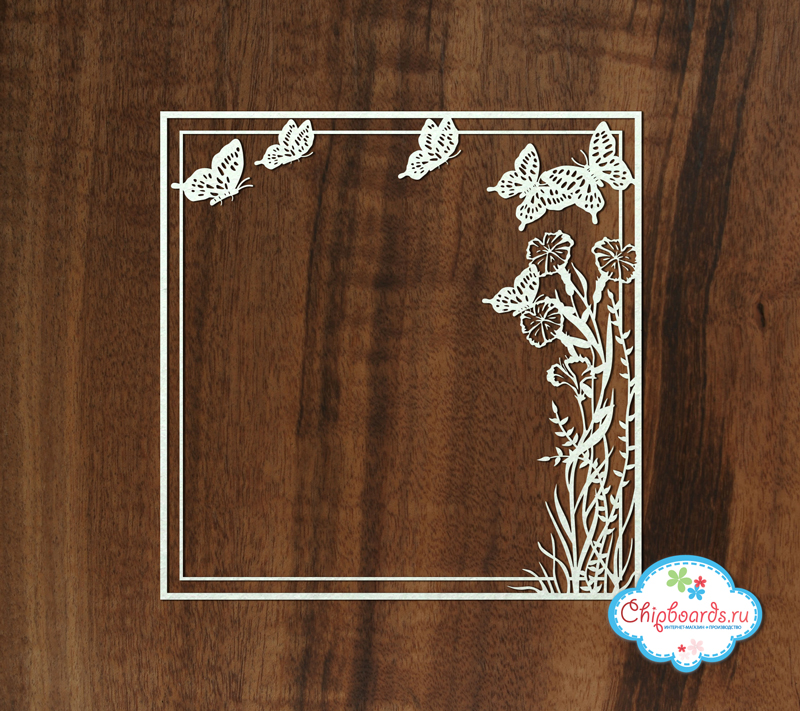 Чипборд Chipboards "Рамка с бабочками"