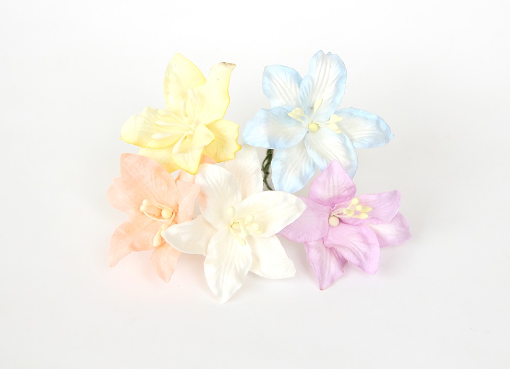 Букет лилий 4 см, цвет пастельный микс №3