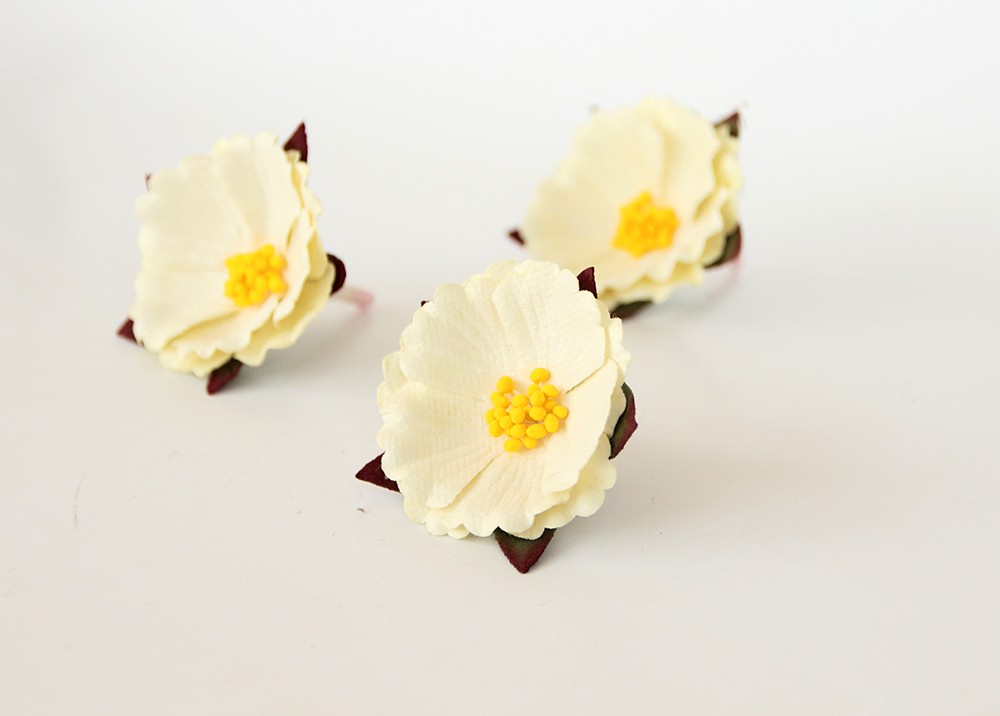 Цветок китайского пиона, цвет кремовый, 1 шт