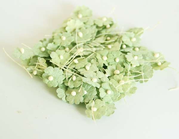 Мини цветочки 1 см, 100 штук, цвет бледно-салатовый