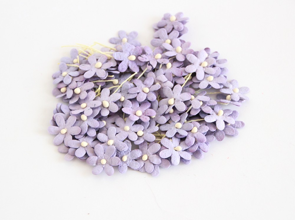 Мини цветочки 1 см 100 штук Сиреневый