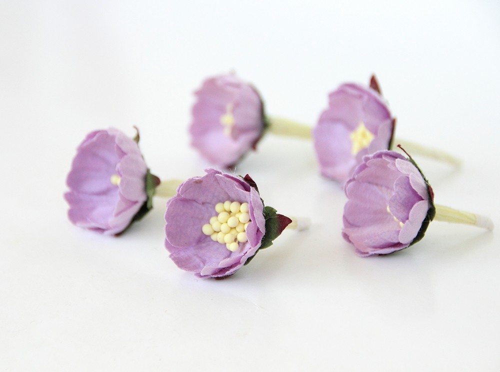 Цветок шиповника, цвет сиреневый, 1 шт