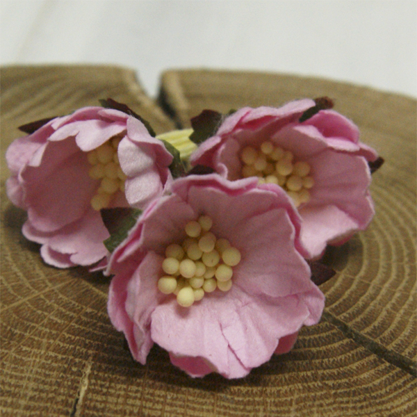 Цветок шиповника, цвет розовый, 1 шт