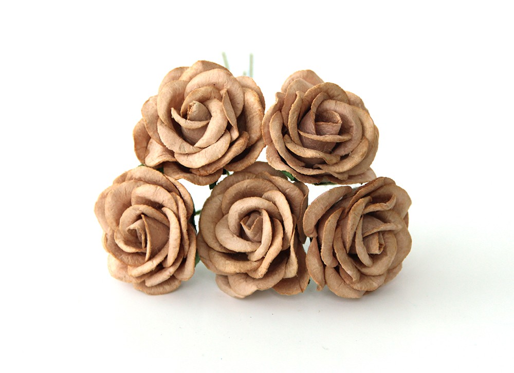 Букет роз 3,5 см, цвет кофе с молоком