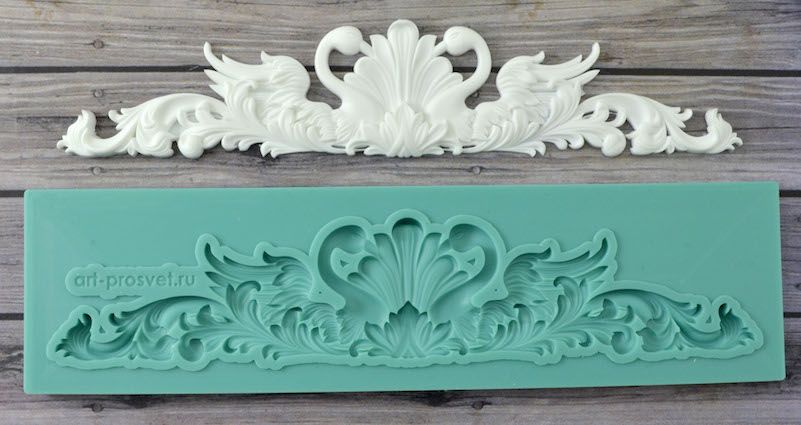 Молд Просвет "Декоративный элемент с лебедями" малый
