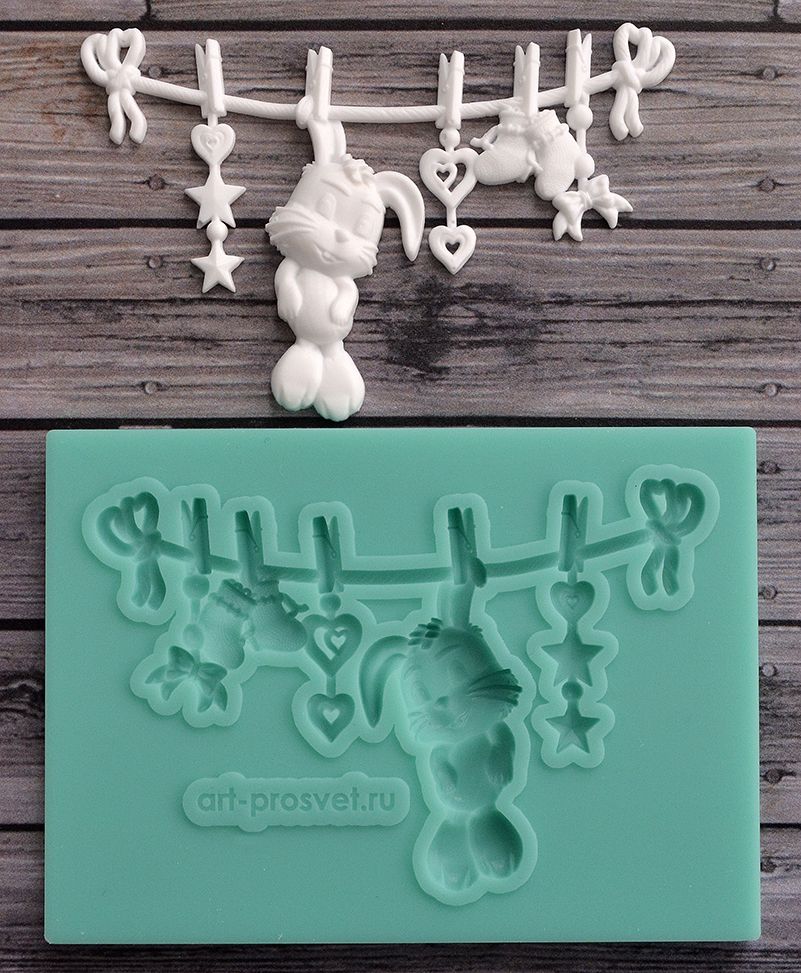 Молд Просвет "Подвеска с зайкой 2"