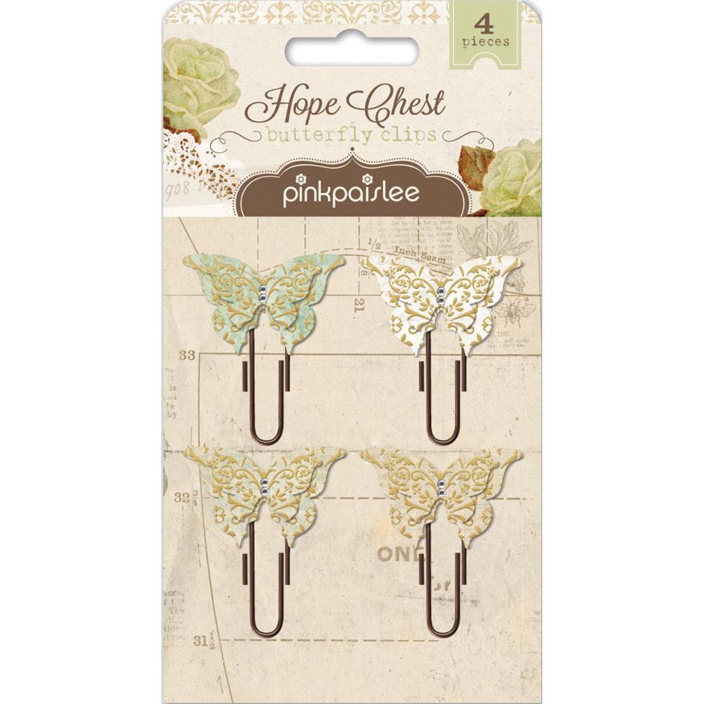 Набор скрепок Pink Paislee "Hope Chest ", бабочки