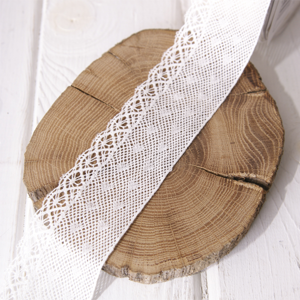 Кружево вязаное тонкое 4,5 см, цвет белый, 046577