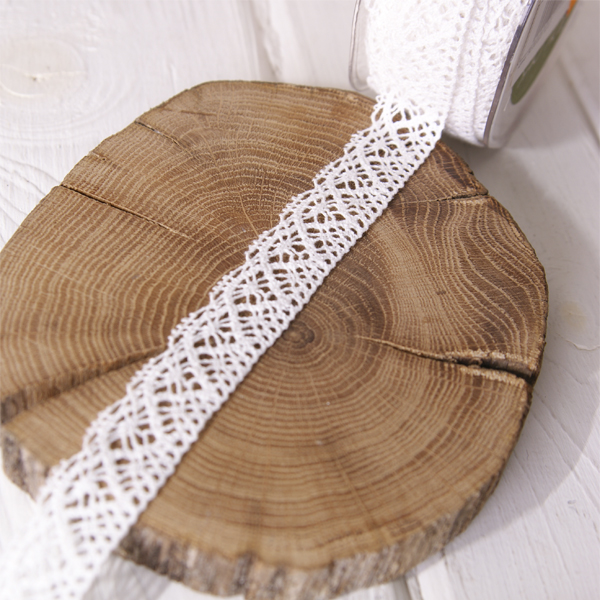 Кружево вязаное 2 см, цвет белый, 046584