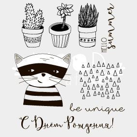 Набор штампов Скрапклуб "Суккулентотерапия"