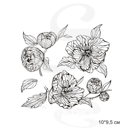 Штамп Stylish Stamps"Пионы набор"