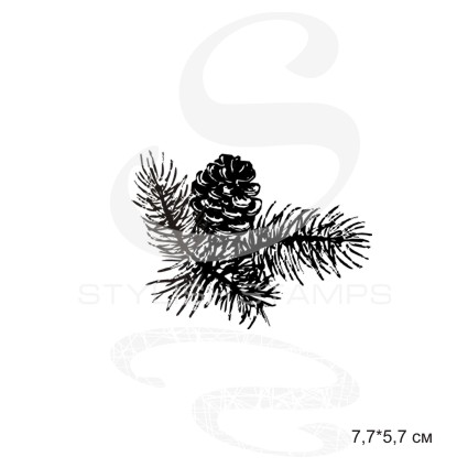 Штамп Stylish Stamps "Сосновая ветка с шишкой"