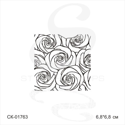 Штамп Stylish Stamps "Бесшовный фон розы"