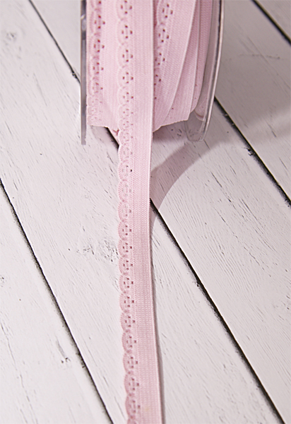 Резинка для блокнотов 12 мм с фигурным краем, цвет розовый